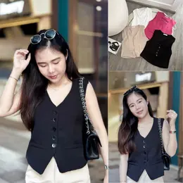 GG เสื้อกั๊กทรงเบเซอกระดุมจริง